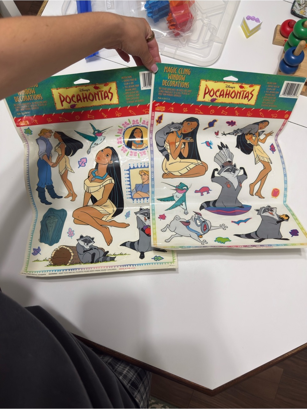 Disney Pocahontas Window Cling Set - Green, Red, Blue, Brown, Black